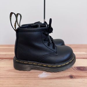 Like New Dr. Martens, Black Leather Toddler Boots Size 5 with Zipper